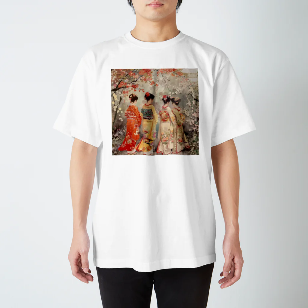 AQUAMETAVERSEの優雅な花見桜の花満開　なでしこ1478 スタンダードTシャツ