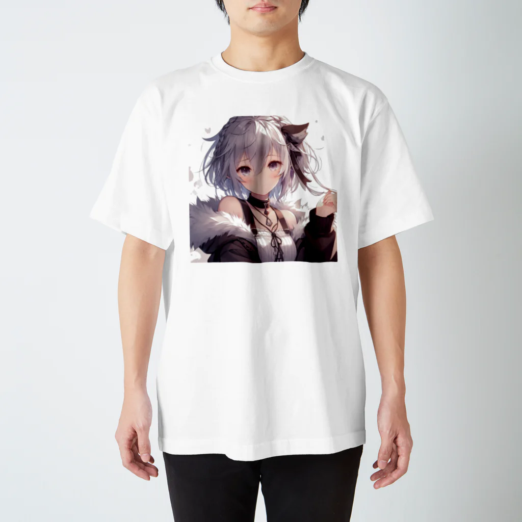 美少女silver girl'sの銀髪の女の子2 スタンダードTシャツ