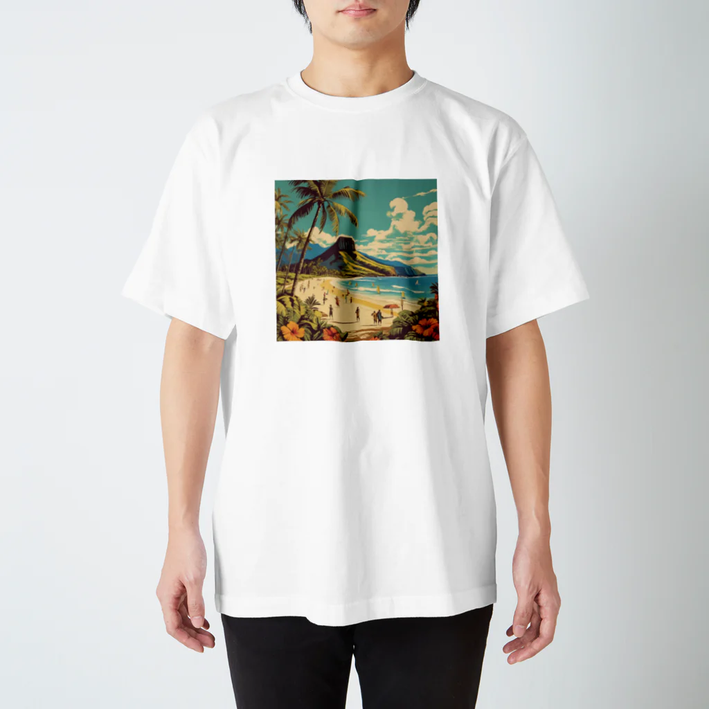 Design_Sutdio_BEAMの砂浜でゴキゲン Regular Fit T-Shirt