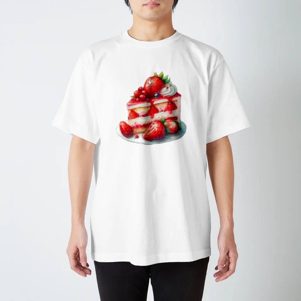 momonekokoの苺のショートケーキ スタンダードTシャツ