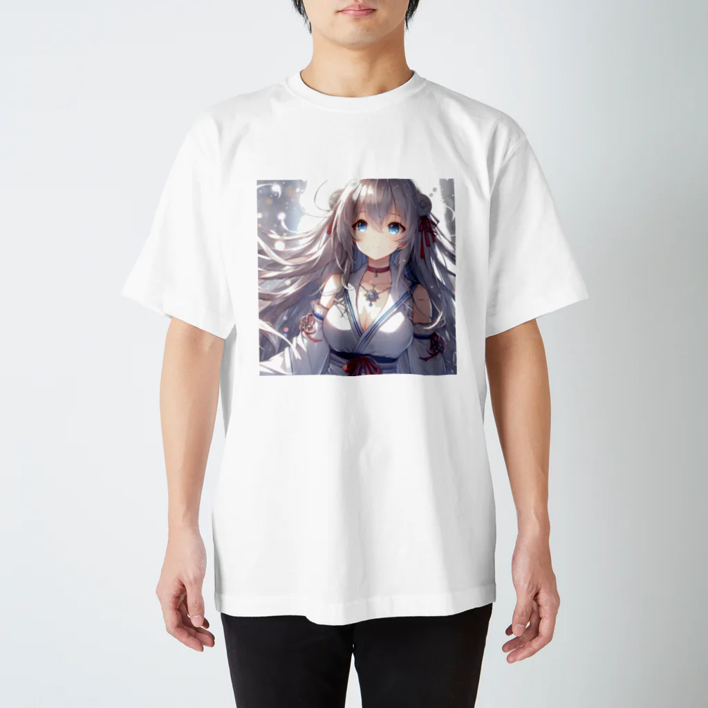 美少女silver girl'sの銀髪の女の子6 スタンダードTシャツ