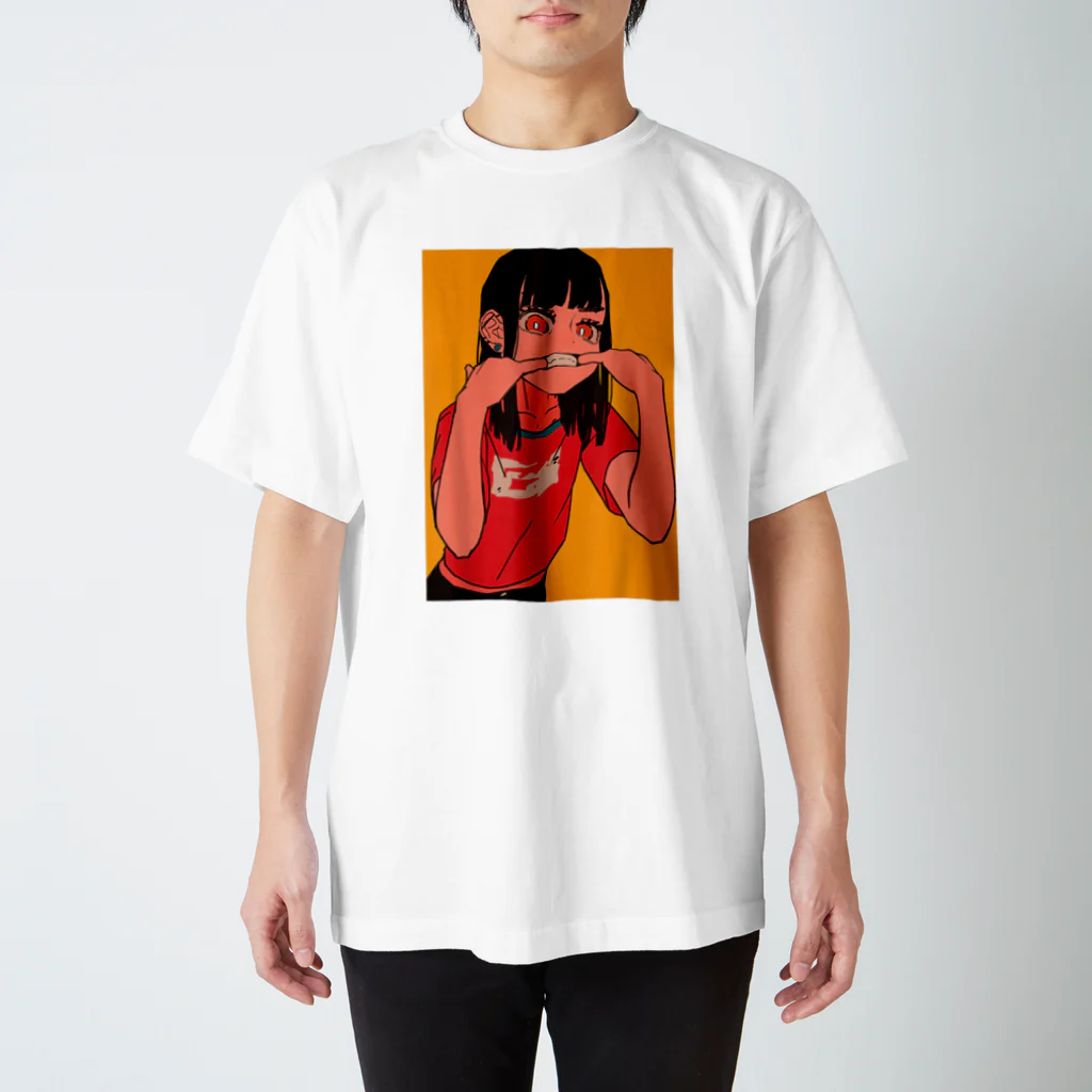 World_Teesのローファイエステティックなレトロ90年代の日本の妻（ワイフ）かわいいアニメガール スタンダードTシャツ