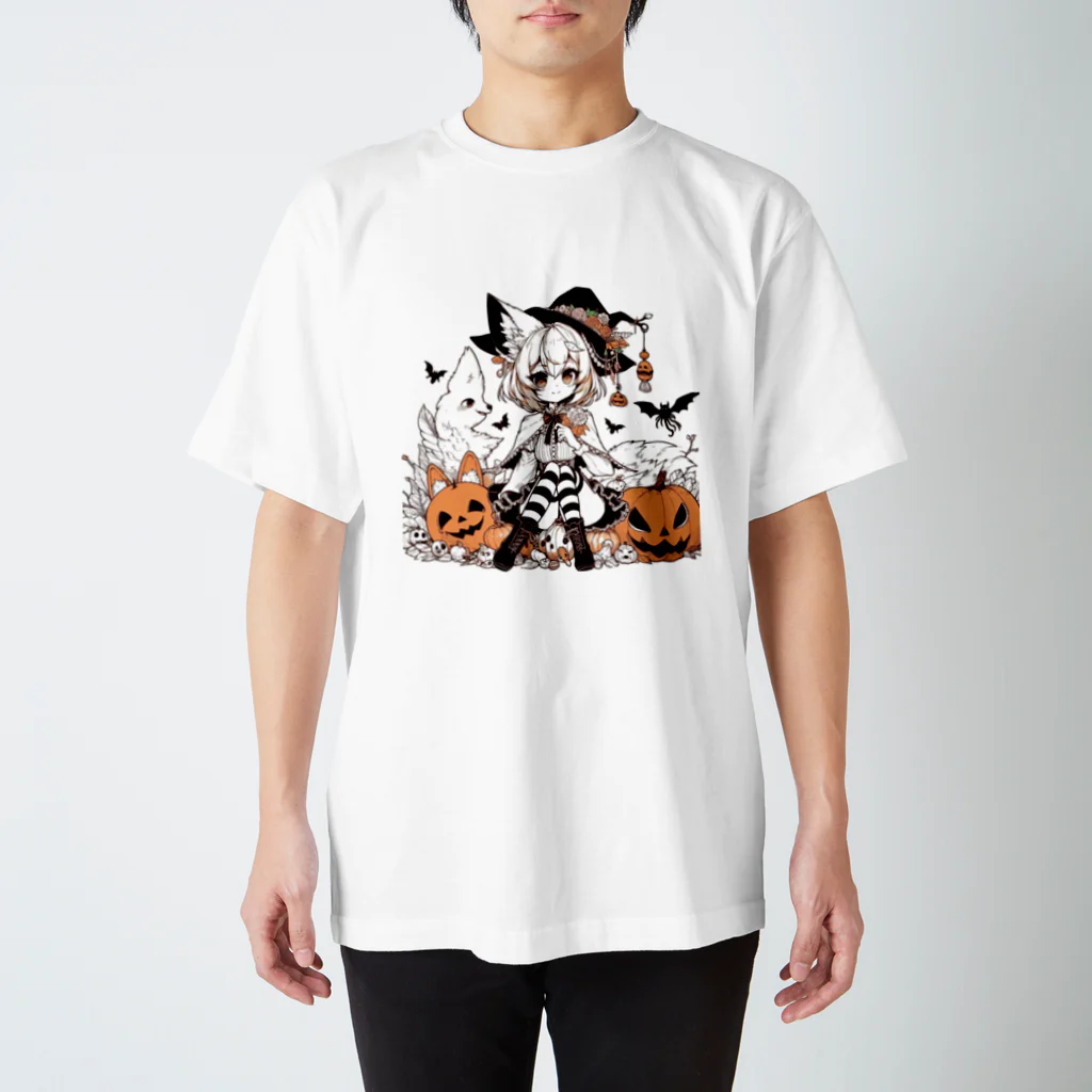 Fox_d.ogのFoxgirl.halloween.1 スタンダードTシャツ