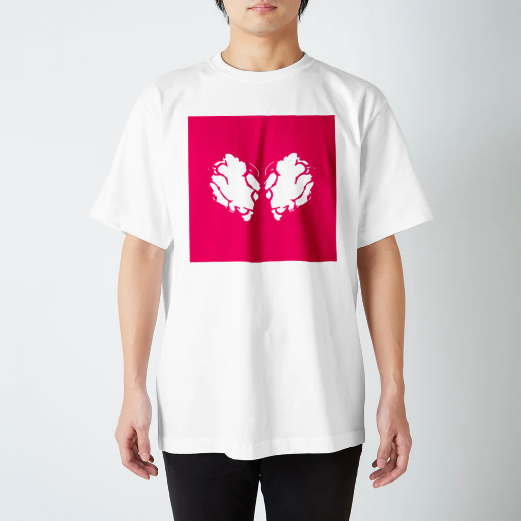 花色蓮人のピンクの蝶々 スタンダードTシャツ