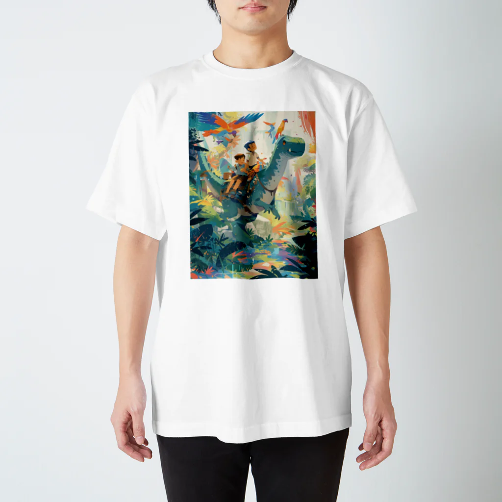 AQUAMETAVERSEの恐竜とジヤングル探検　なでしこ1478 スタンダードTシャツ