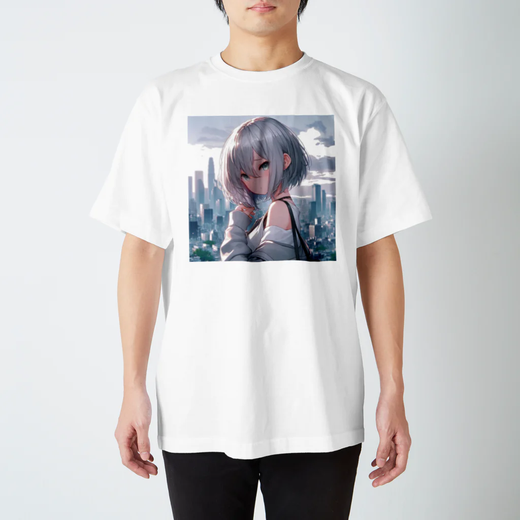 美少女silver girl'sの銀髪の女の子27 Regular Fit T-Shirt