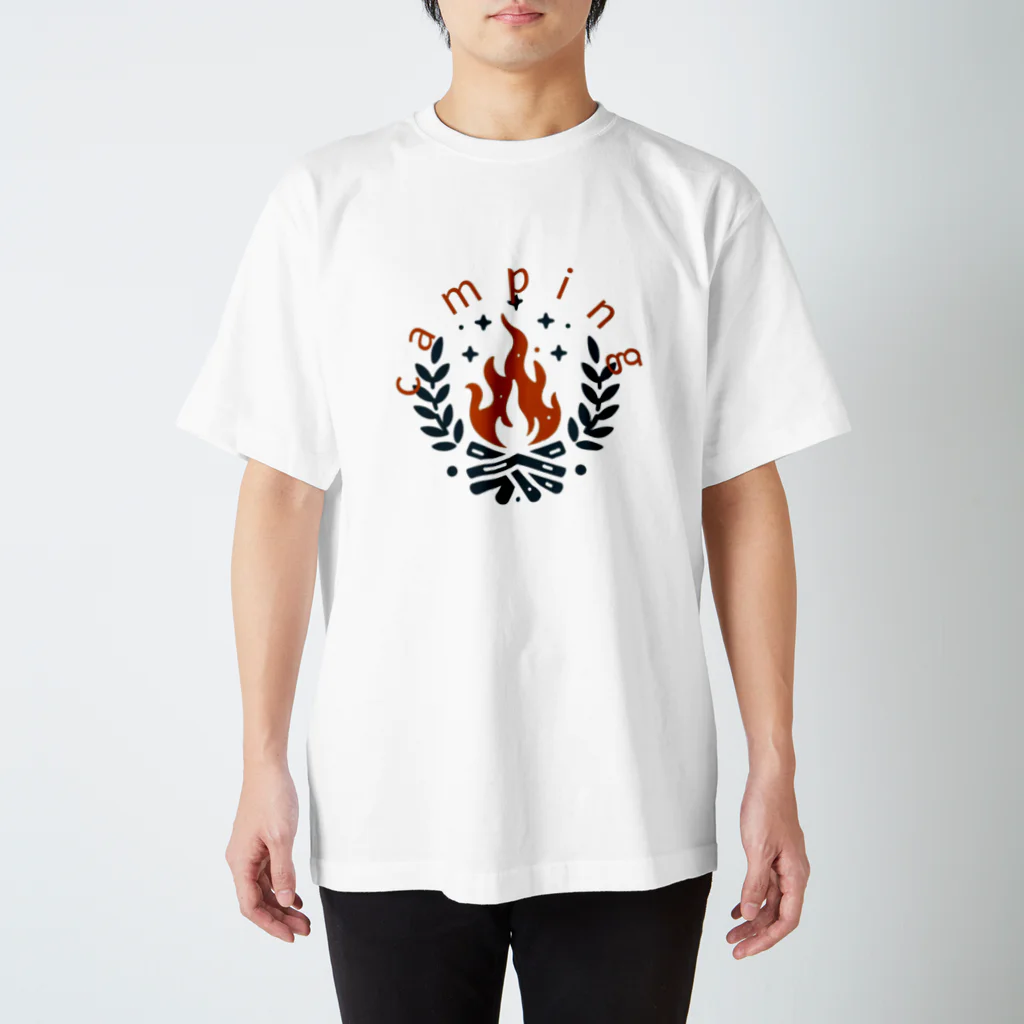 Mt_Pear_Designのcamping bonfireカラー Regular Fit T-Shirt
