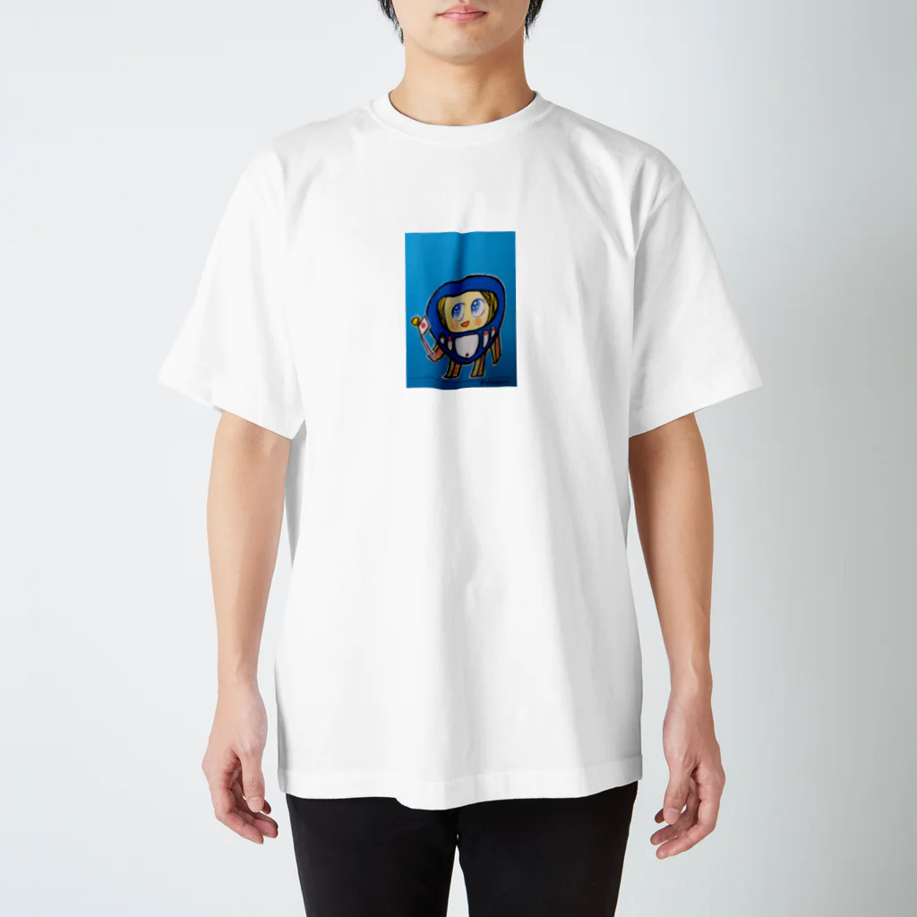 ザビちゃん💙😇🇯🇵🎌の【ザビちゃん】【原画肉筆】青だるま Regular Fit T-Shirt