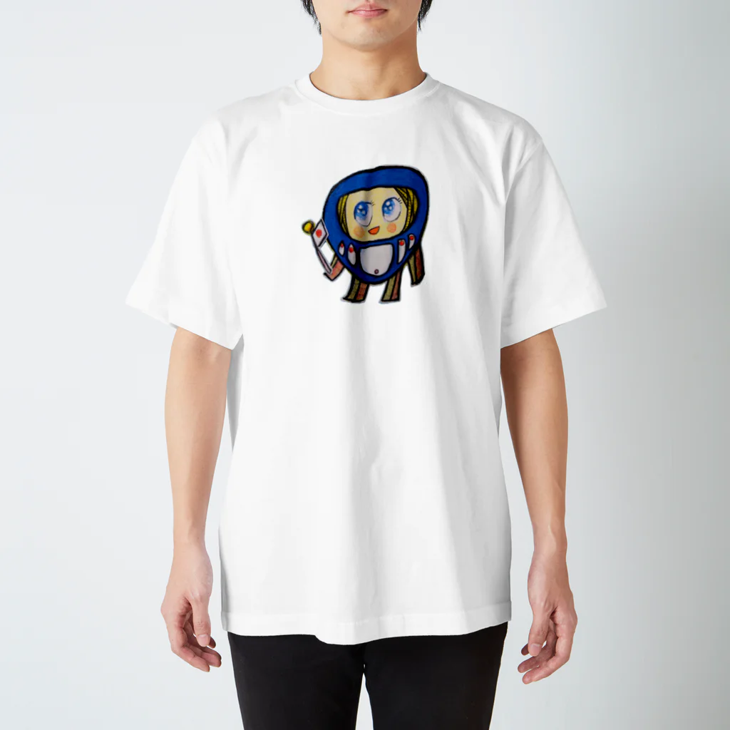 ザビちゃん💙😇🇯🇵🎌の【ザビちゃん】青だるま スタンダードTシャツ