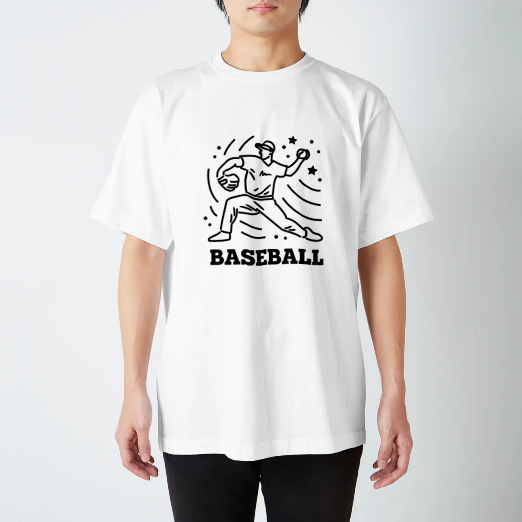 nndesignのBASEBALL LEFT PITCHER Regular Fit T-Shirt