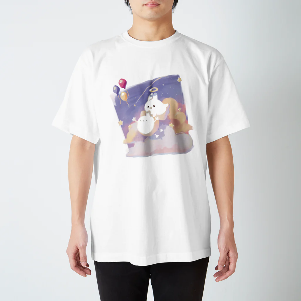 MEMEROLANDのふわもちの友人×ゆきふすべ『高揚』 Regular Fit T-Shirt