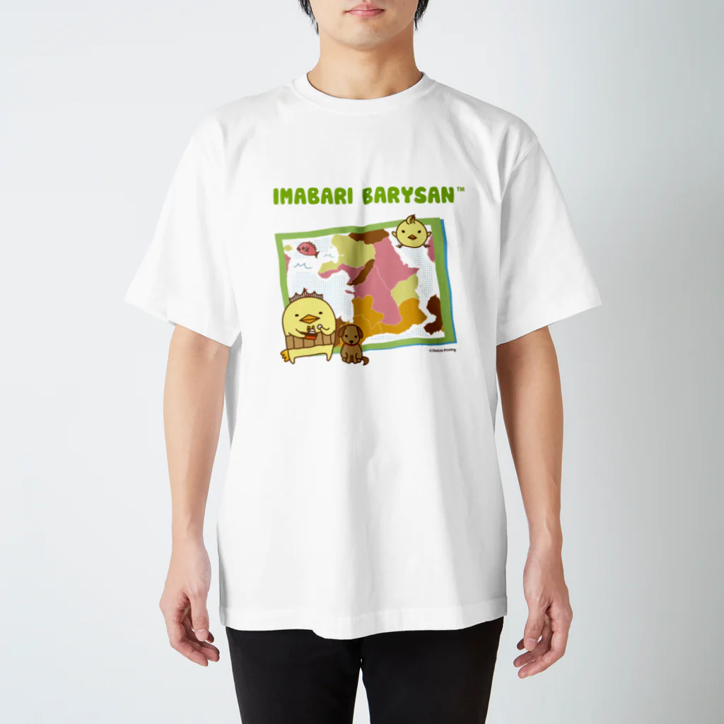 バリィさんオリジナル地図グッズのバリィさん×大山祇神社Tシャツ スタンダードTシャツ