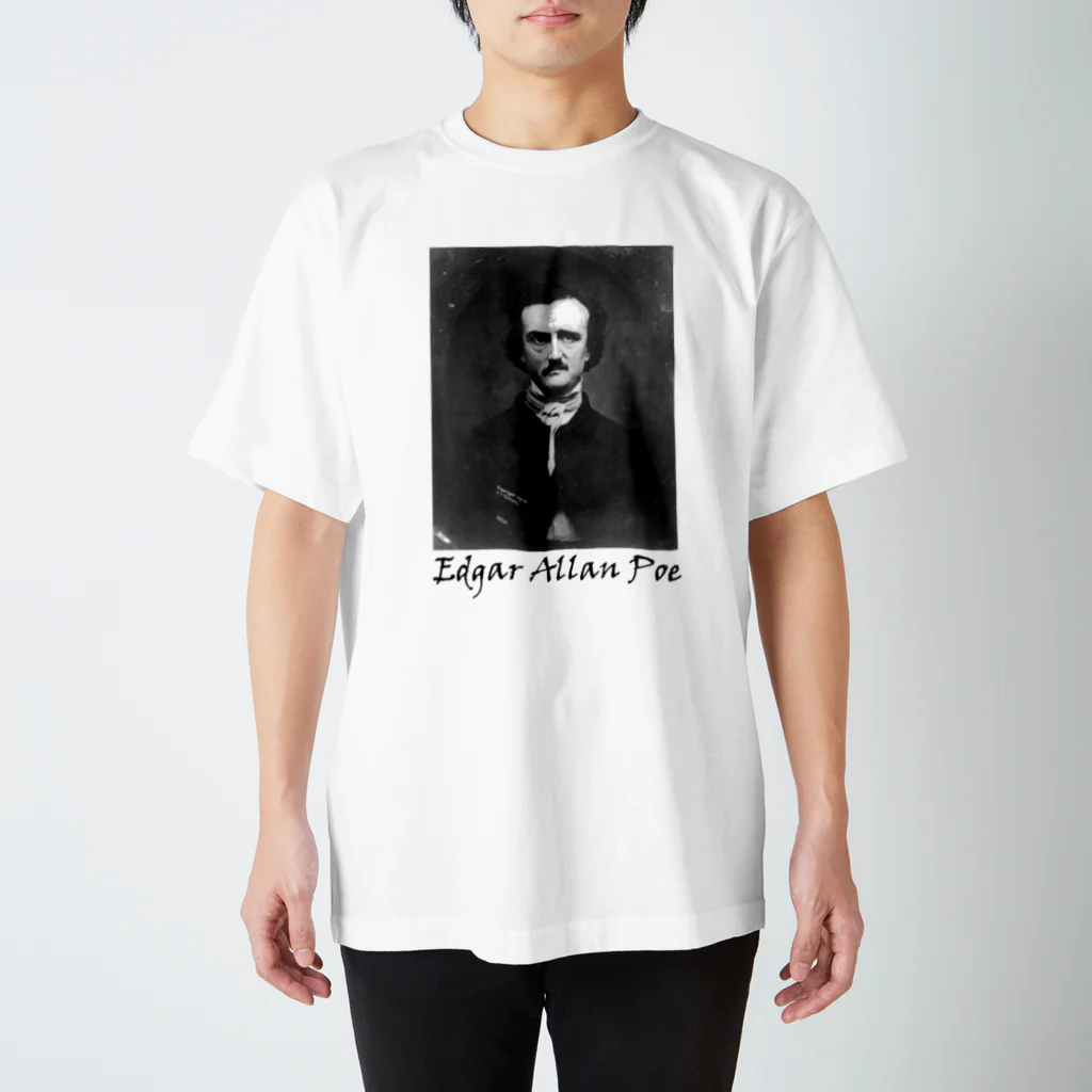 文学デザイン工房（本コミュ読書会公式ショップ）の「エドガー・アラン・ポー」のTシャツ、パーカー スタンダードTシャツ