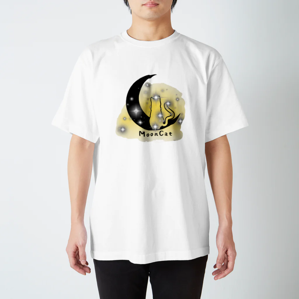 夜のアトリエのオリジナルロゴグッズ　MoonCat Regular Fit T-Shirt