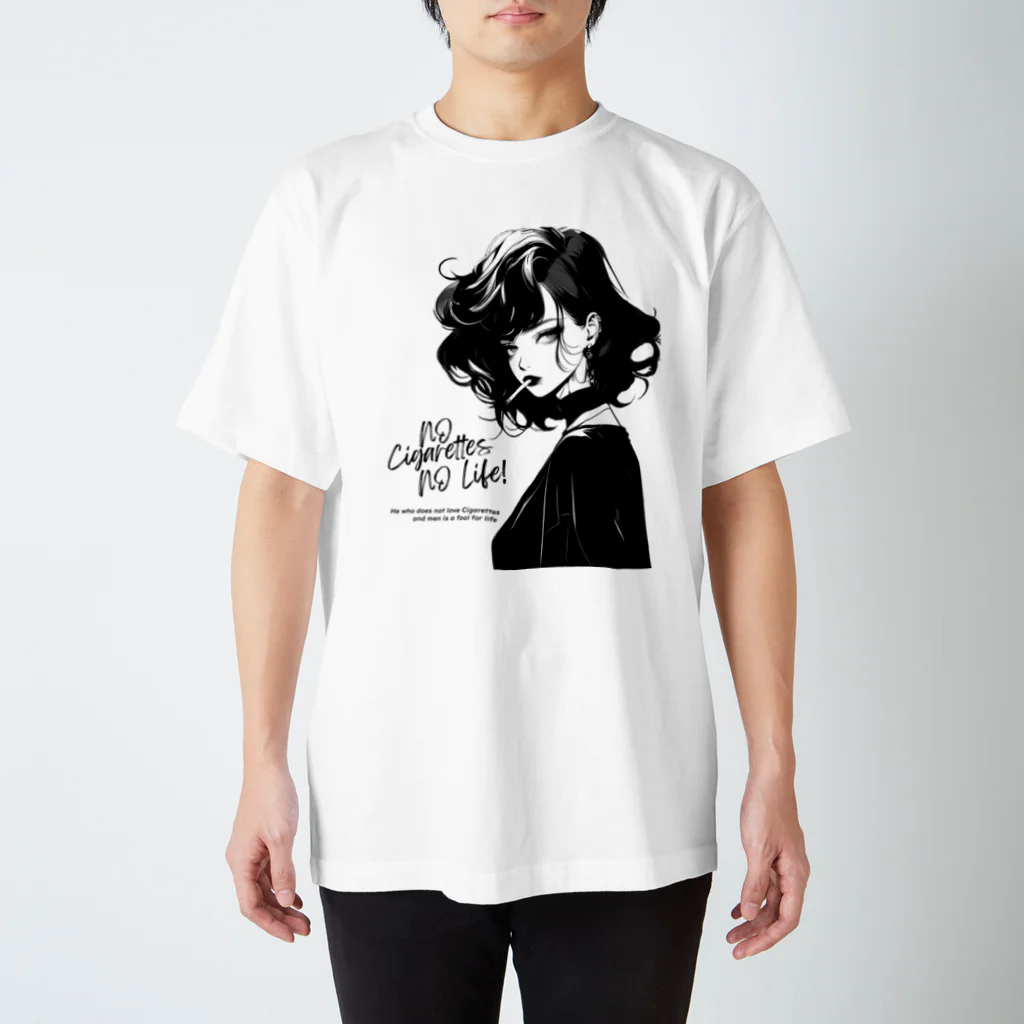 KUSUZINIA'S SHOPのSmoking Lady (ver.1) Regular Fit T-Shirt