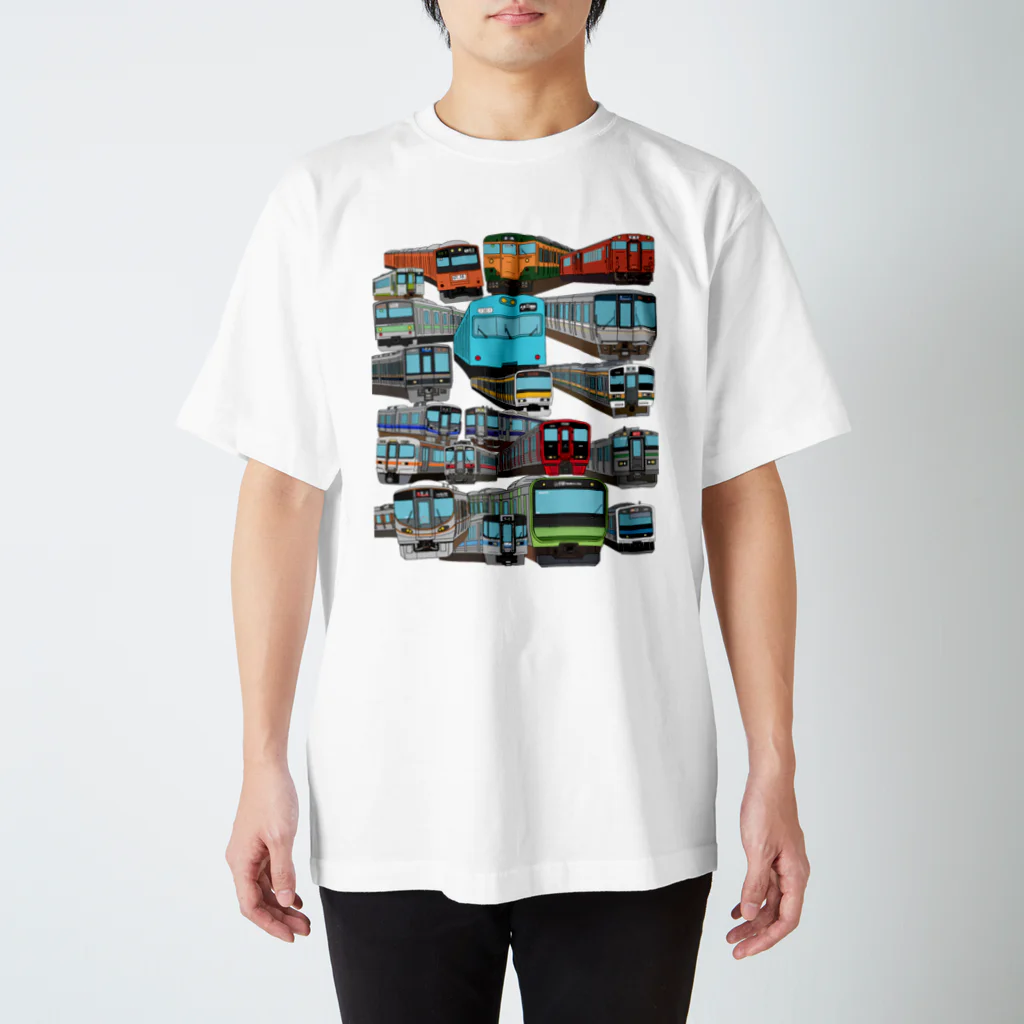 いせえびの全国の電車あつめました スタンダードTシャツ