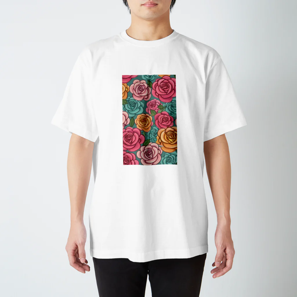 sukoyaのカラフルローズガーデン Regular Fit T-Shirt