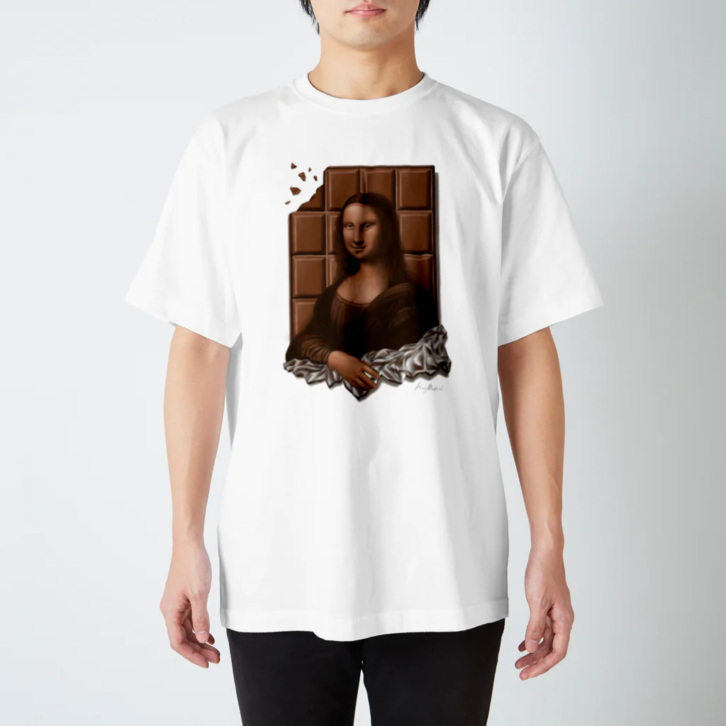 松井光雲の板チョコの上で微笑むモナリザ Regular Fit T-Shirt