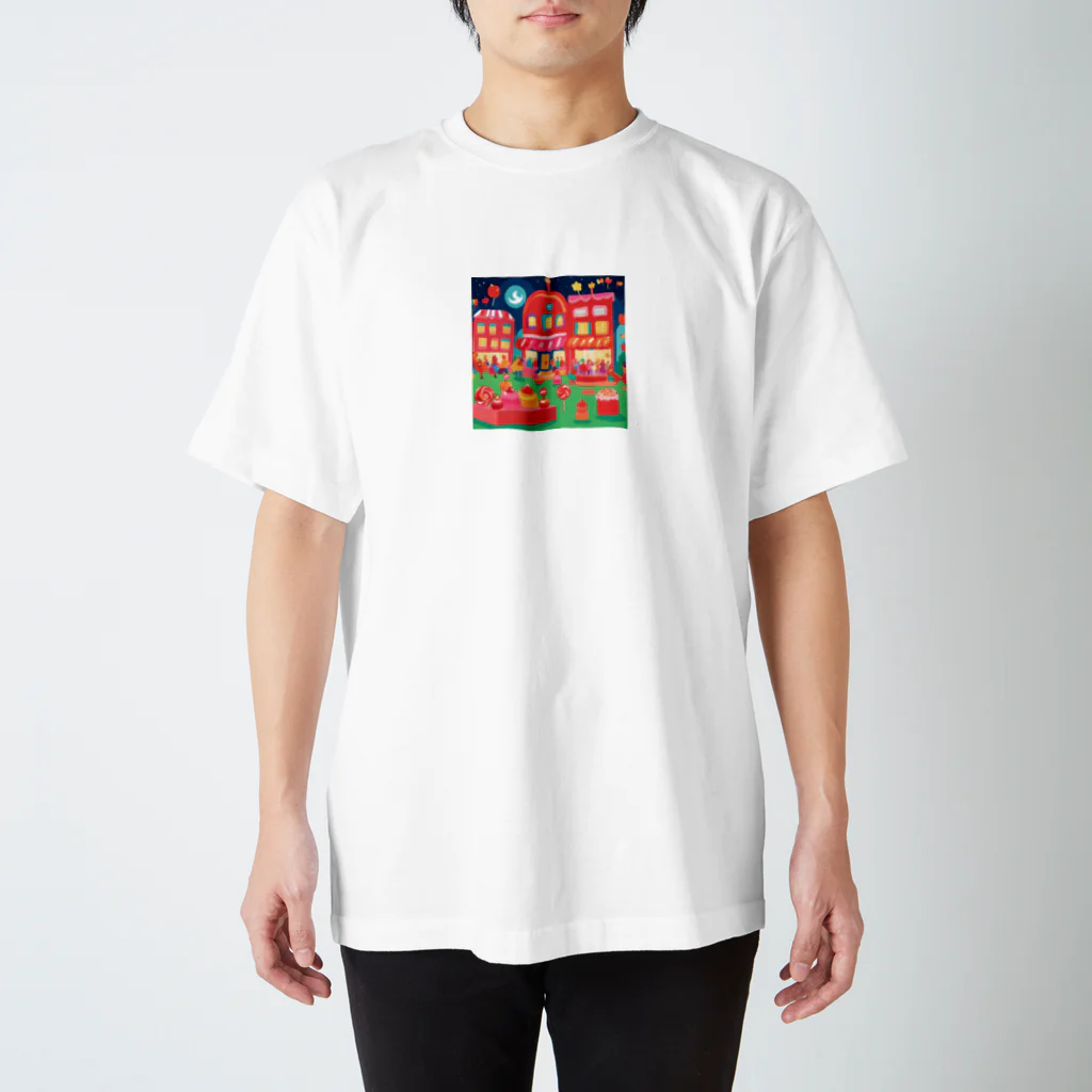 りすの夜の街をブラブラ スタンダードTシャツ