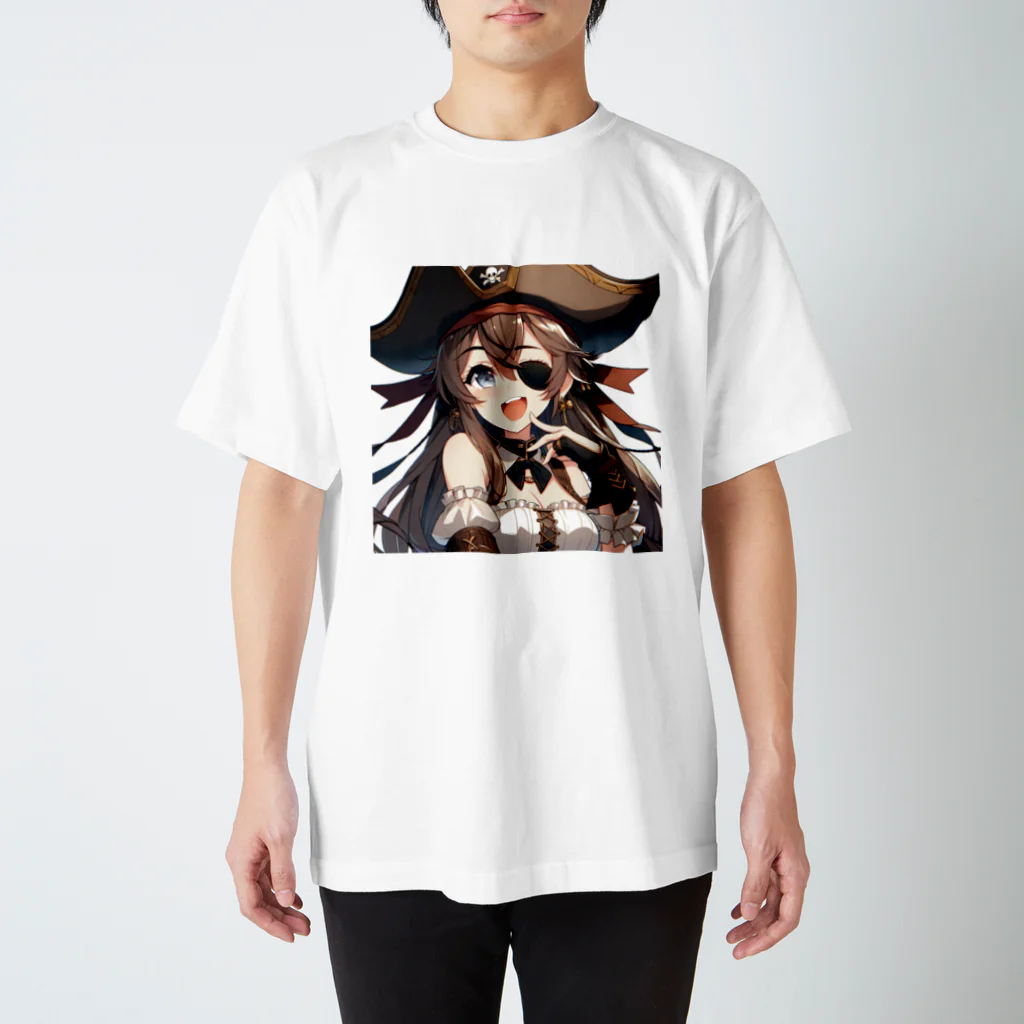 リリアのファンタジーのAI美少女リリアの海賊姿 スタンダードTシャツ