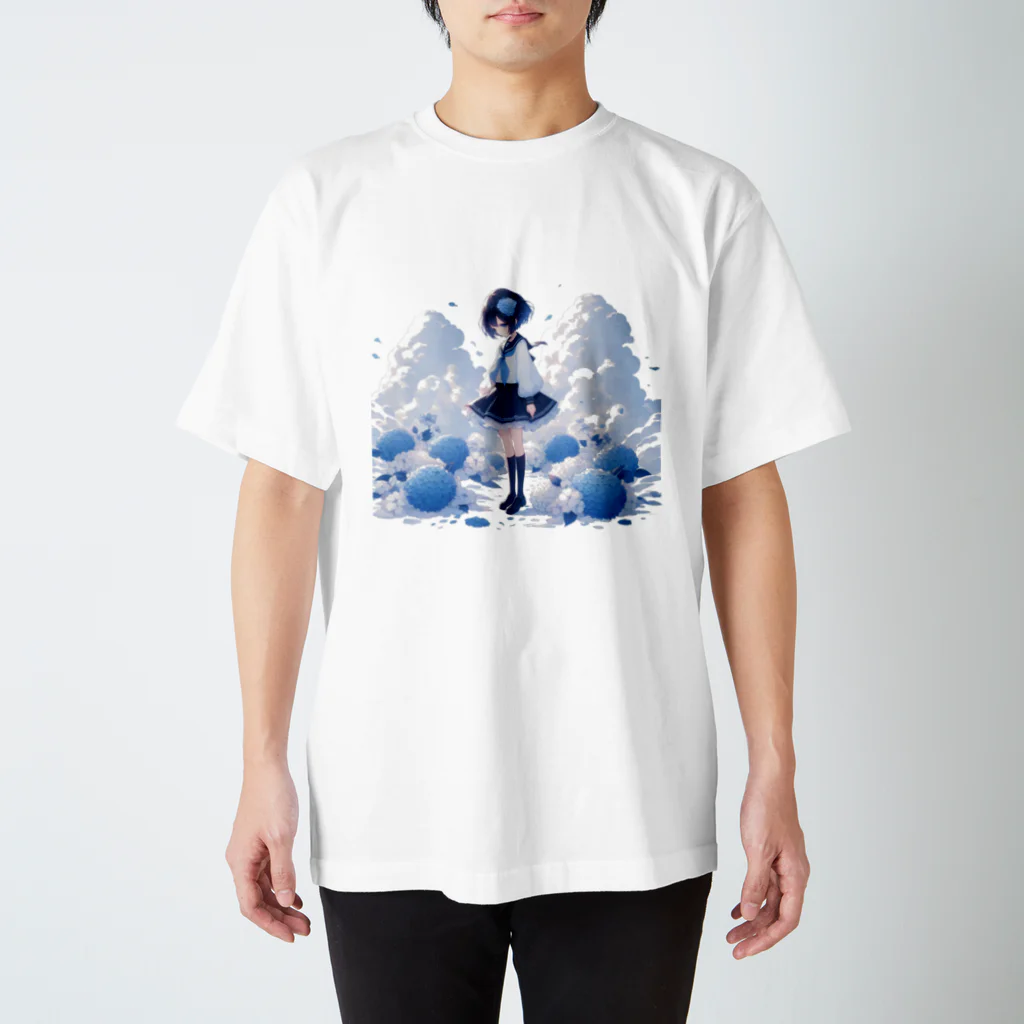 千賀の部屋の紫陽花と積乱雲 スタンダードTシャツ