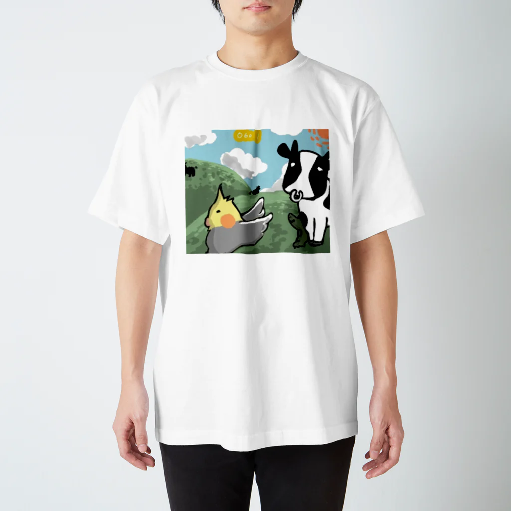🐥ゆる(いイラストで生き物を)愛(でたい)の今日という日のためのTシャツ(6/1) スタンダードTシャツ