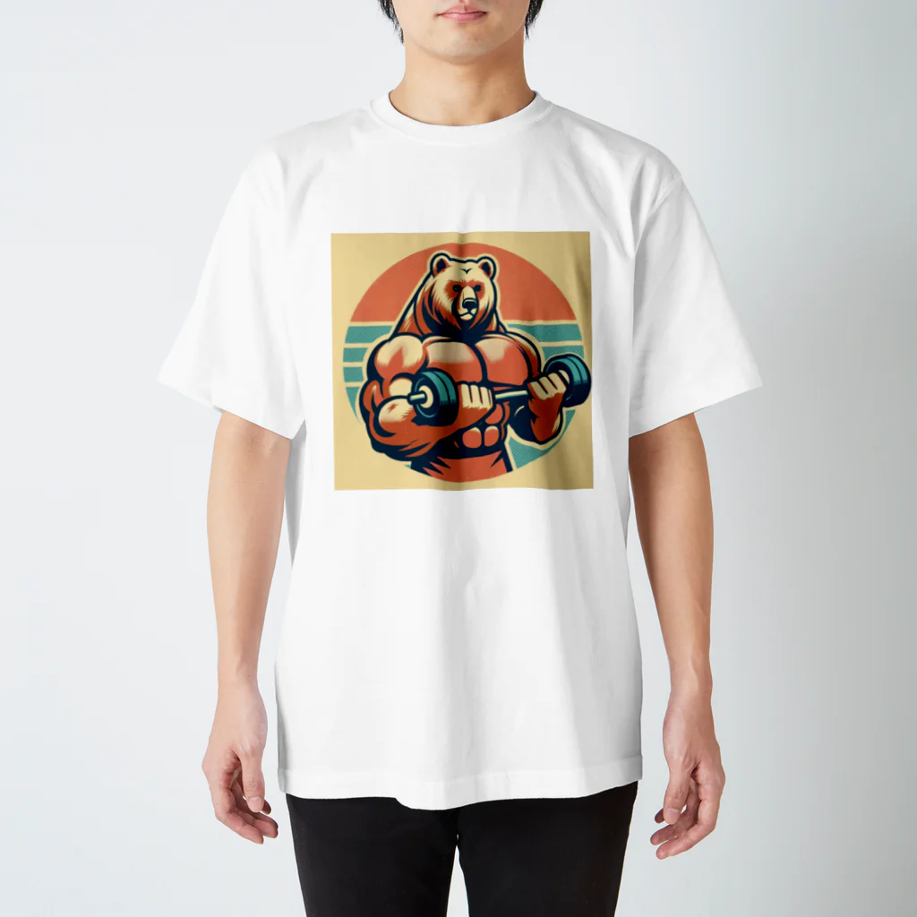 yuu_hi_tのマッチョくま筋トレデザイングッズ Regular Fit T-Shirt