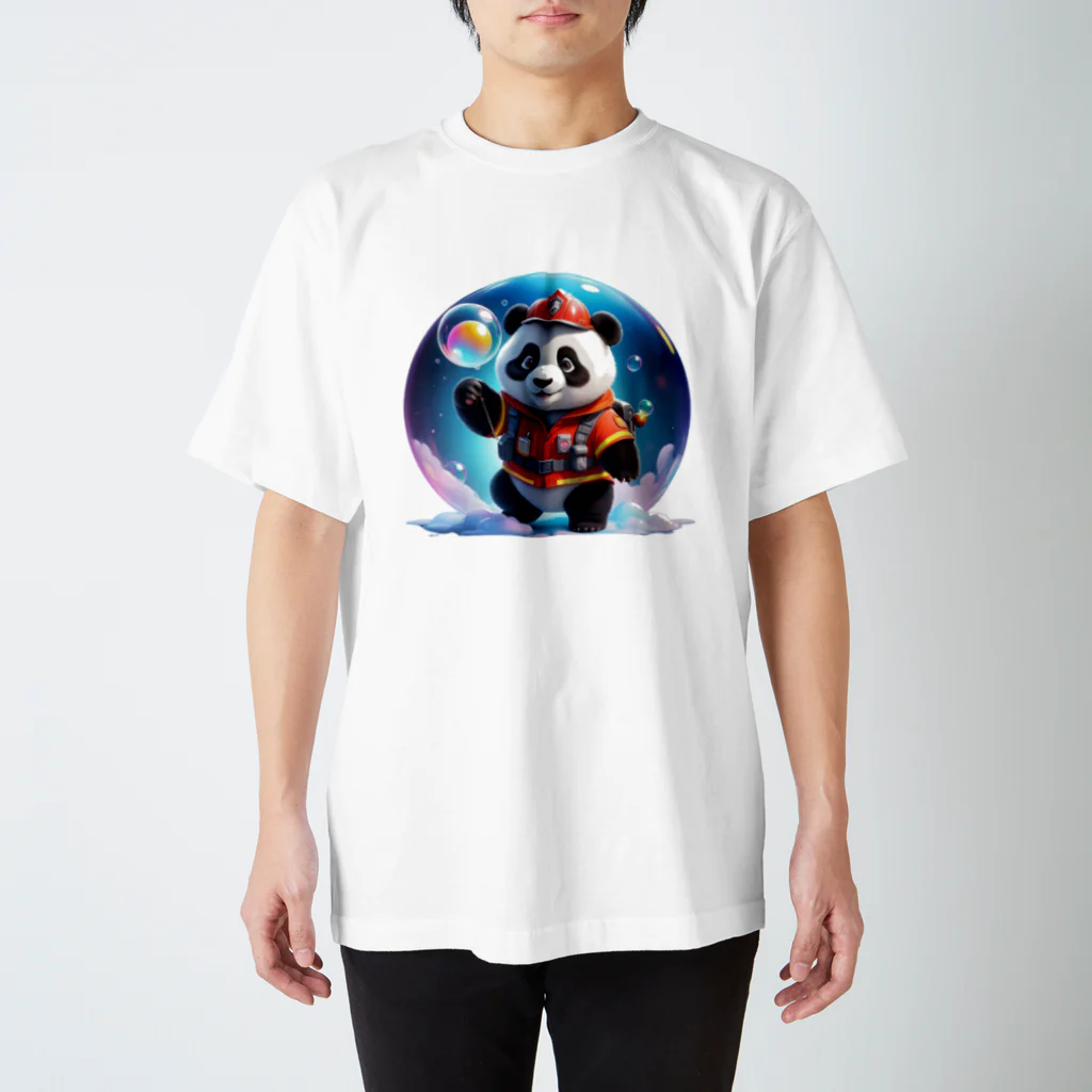 〜たけしゃんのお店〜のパンダの消防士（シャボン玉ver）⑦ Regular Fit T-Shirt