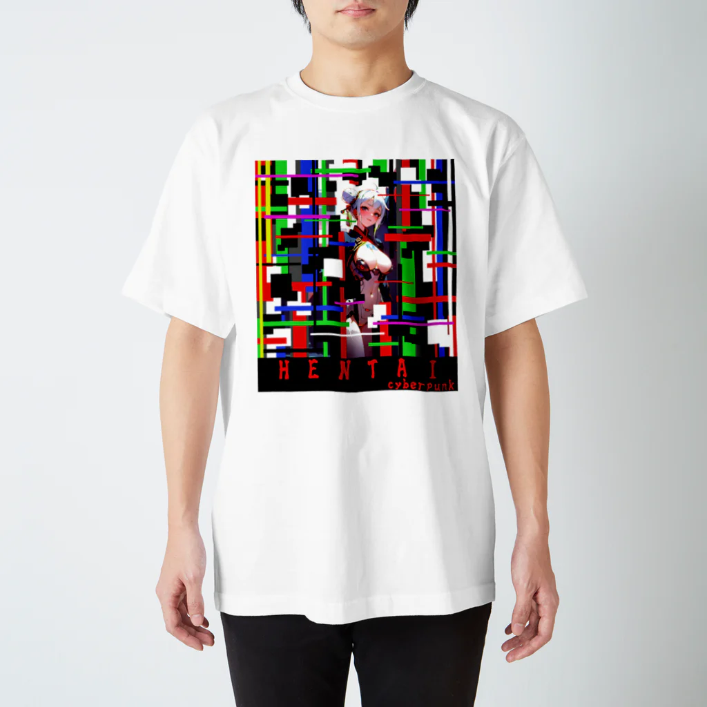 Hentai CyberpunkのTVfuzz girl スタンダードTシャツ