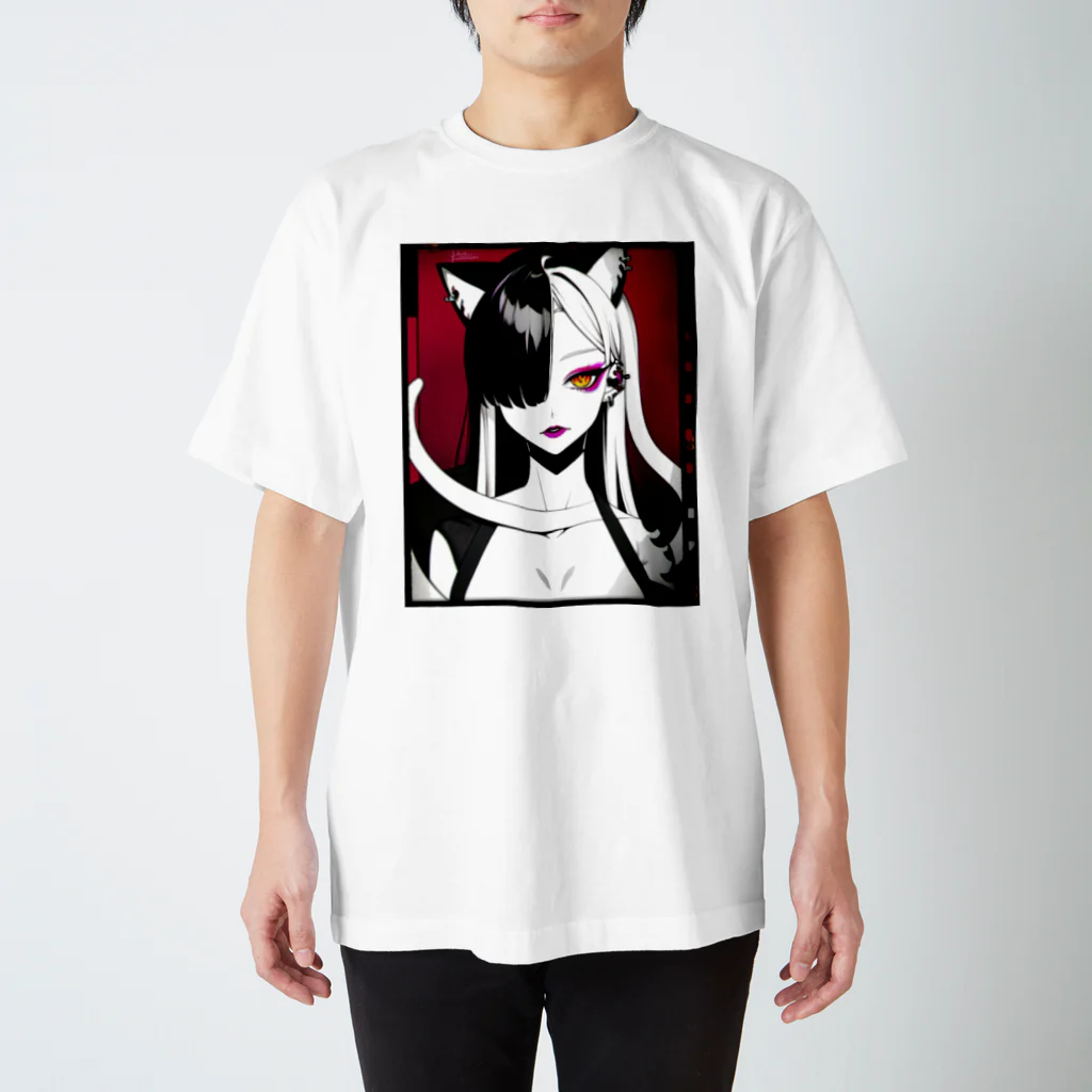 momonekokoの白蛇と獣耳の女性 スタンダードTシャツ