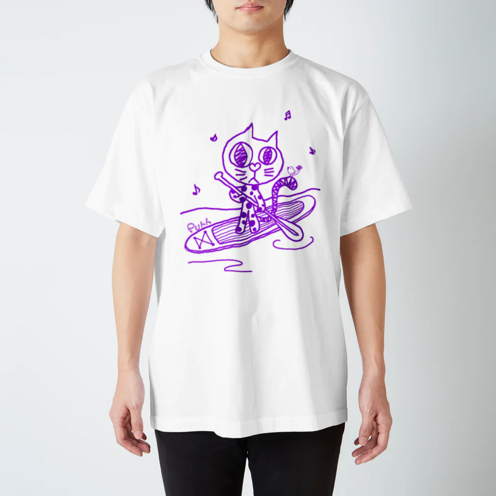 purr-gorogoroのSUP Purr パープル Regular Fit T-Shirt