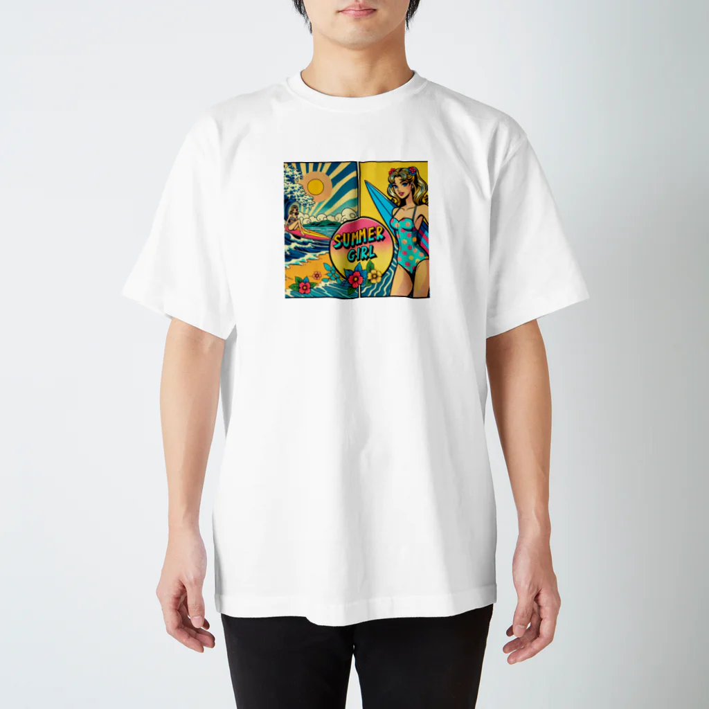 UKIYO-E_POP_by_convert_worksの浮世絵SUMMER_GIRL Regular Fit T-Shirt