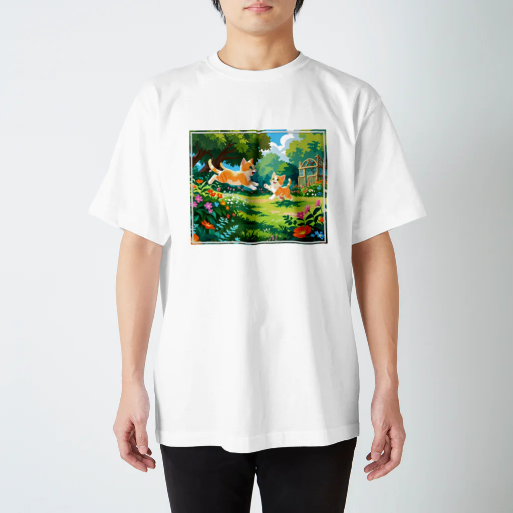 chibi_hikariのGrassPlay Kitties スタンダードTシャツ