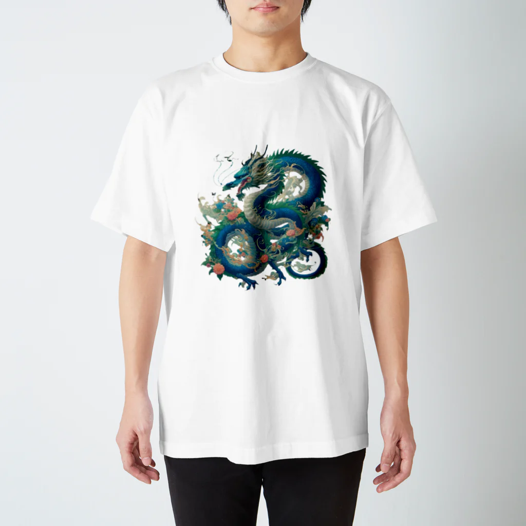 百花の碧龍 Regular Fit T-Shirt