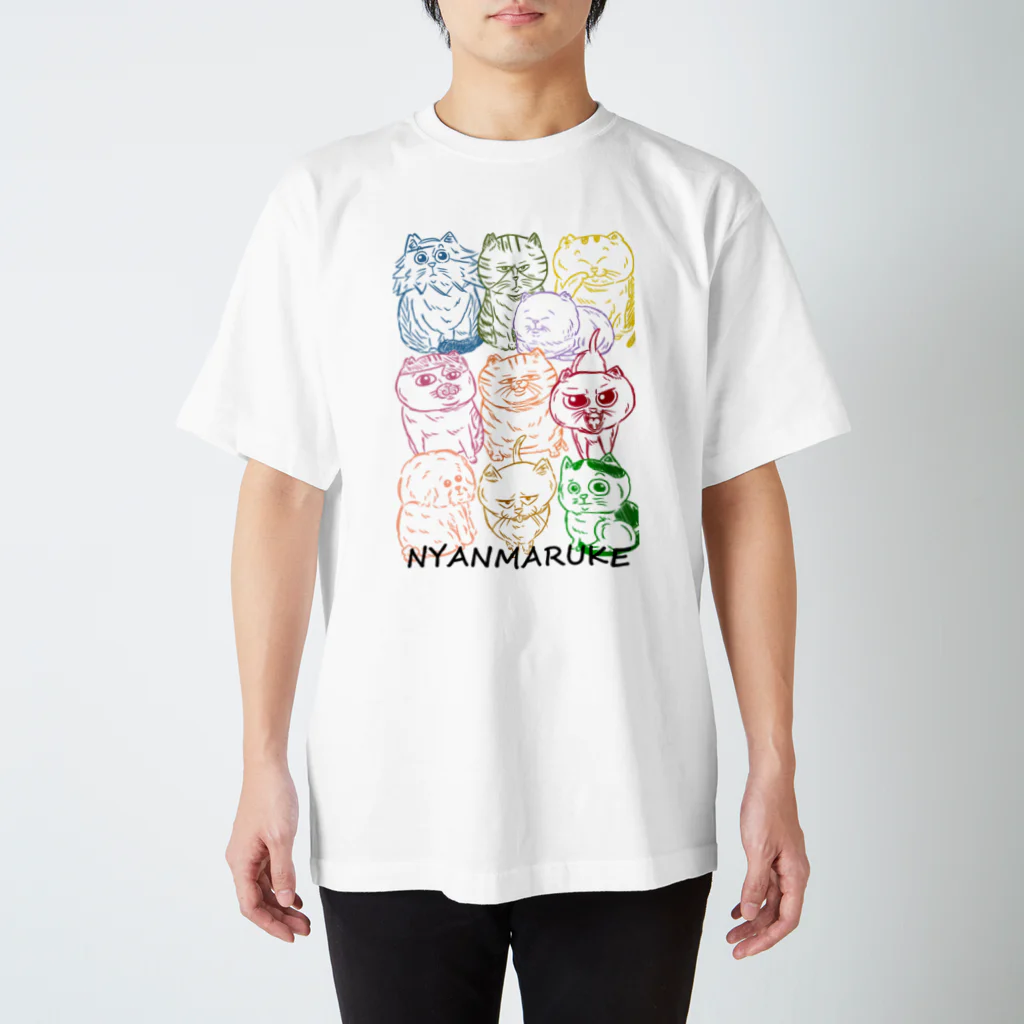 にゃんまるけのカラフルまるけ スタンダードTシャツ