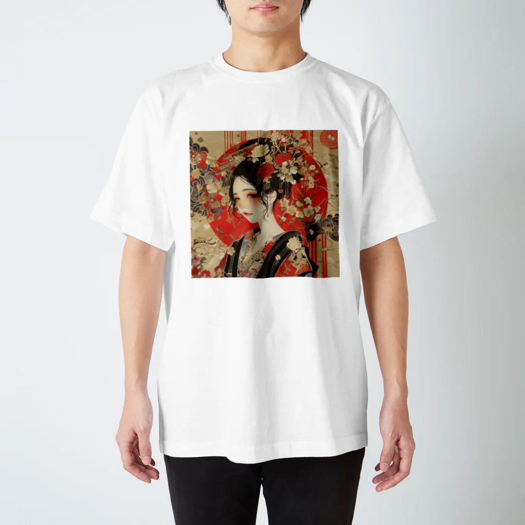 Matsurika_Itsukaの日の丸と和服女性 Regular Fit T-Shirt