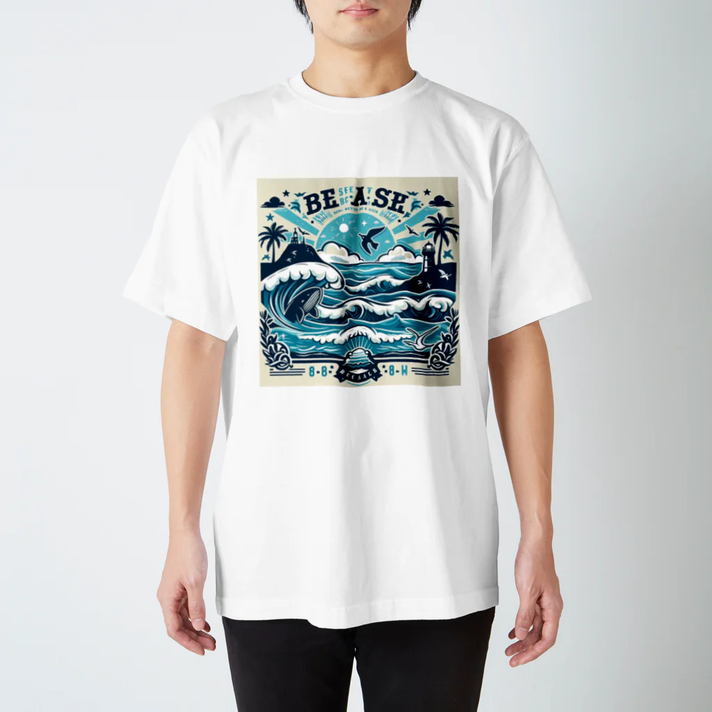 nijinosatoの青い海 Regular Fit T-Shirt