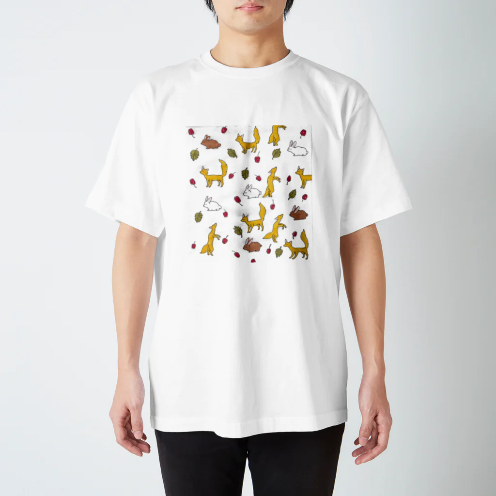 maru-marumochiの森の動物柄 スタンダードTシャツ