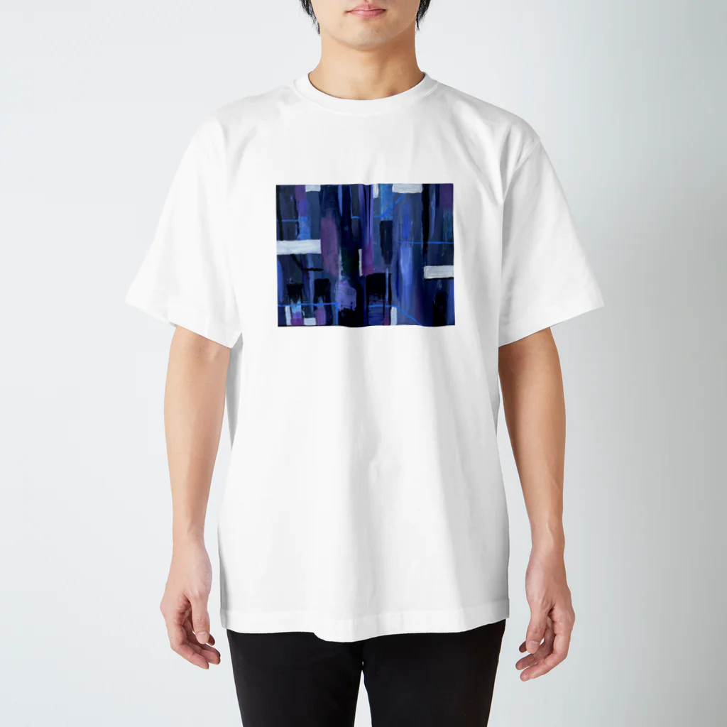 Yuka Arts shopの抽象画「青」のオリジナルグッズ Regular Fit T-Shirt