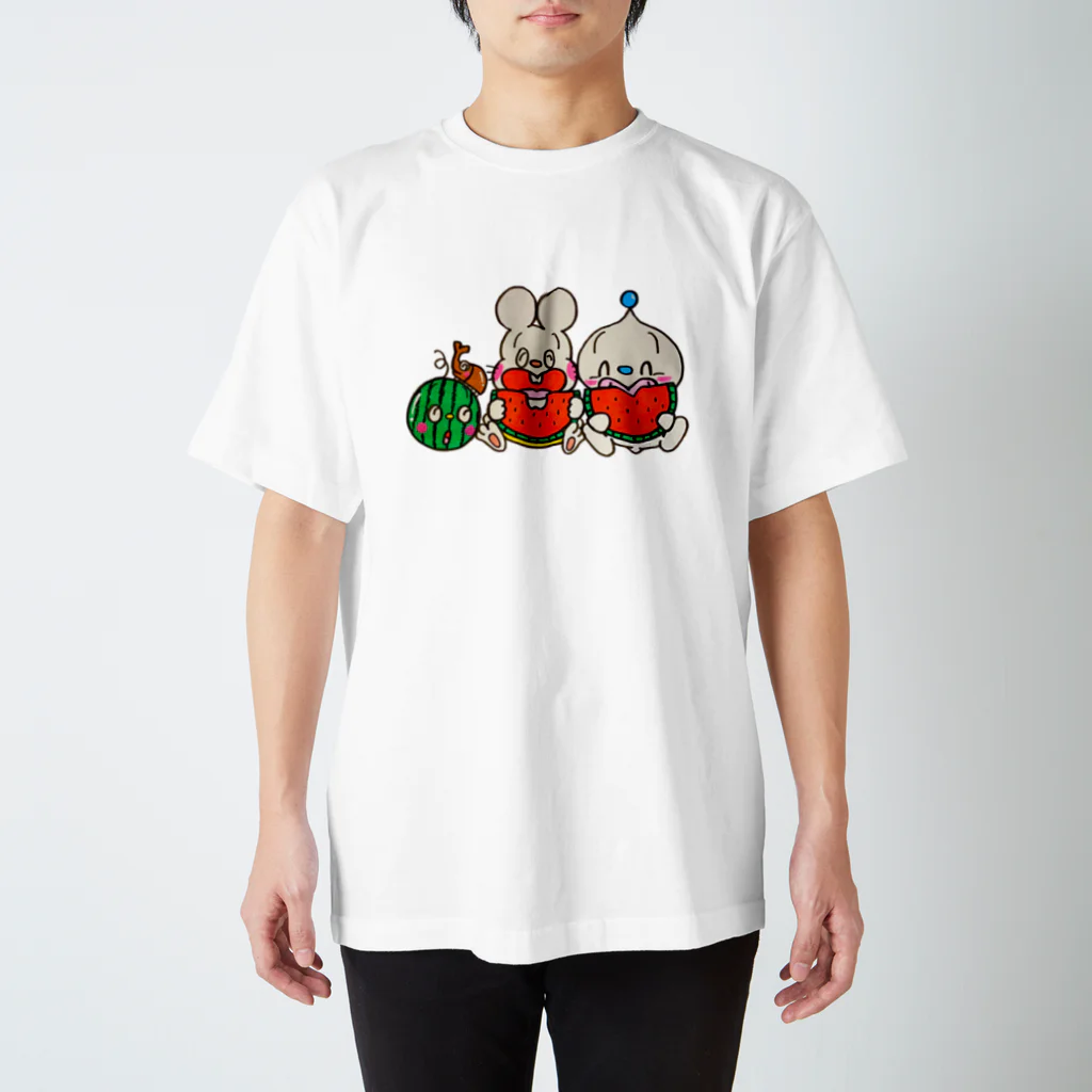 よいこらんどのよいこのなつやすみ(すいか) スタンダードTシャツ