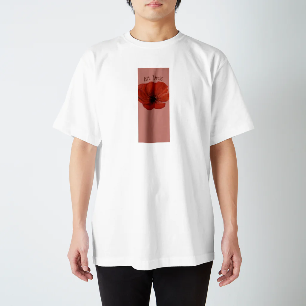 Art Dressの赤い花 Regular Fit T-Shirt