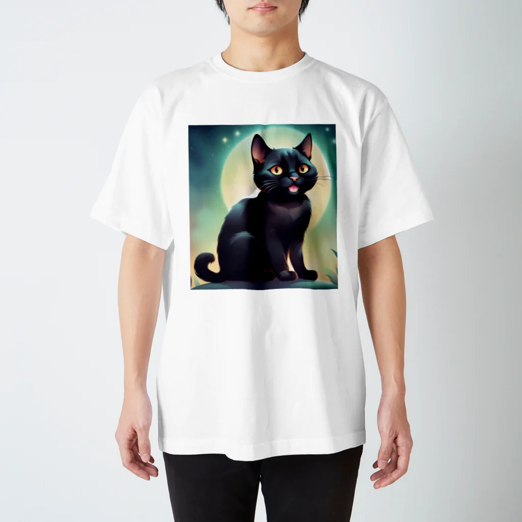 nao--naoの幻想の中の黒猫くん スタンダードTシャツ