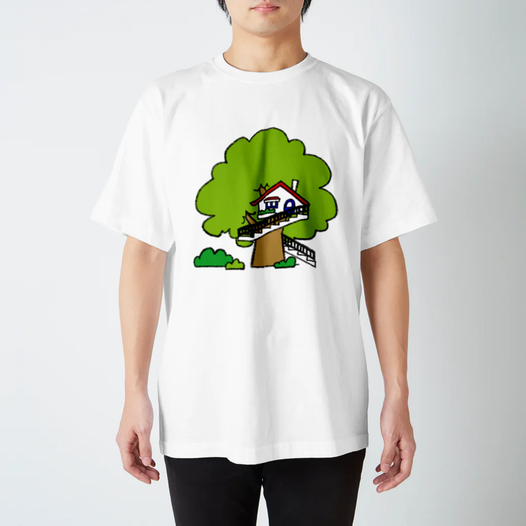 絵本作家・はまのゆかのリスのクルクルの家 Regular Fit T-Shirt