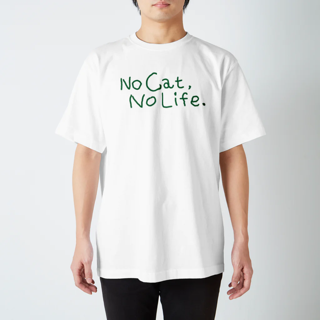 TomoshibiのNo Cat, No Life. グリーンロゴ 티셔츠