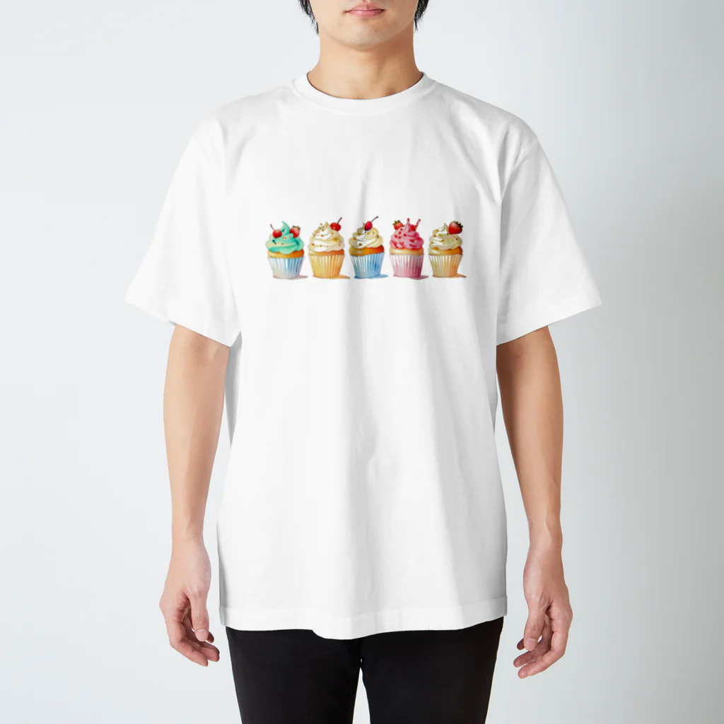 AMA14のカラフルなカップケーキ🧁 スタンダードTシャツ