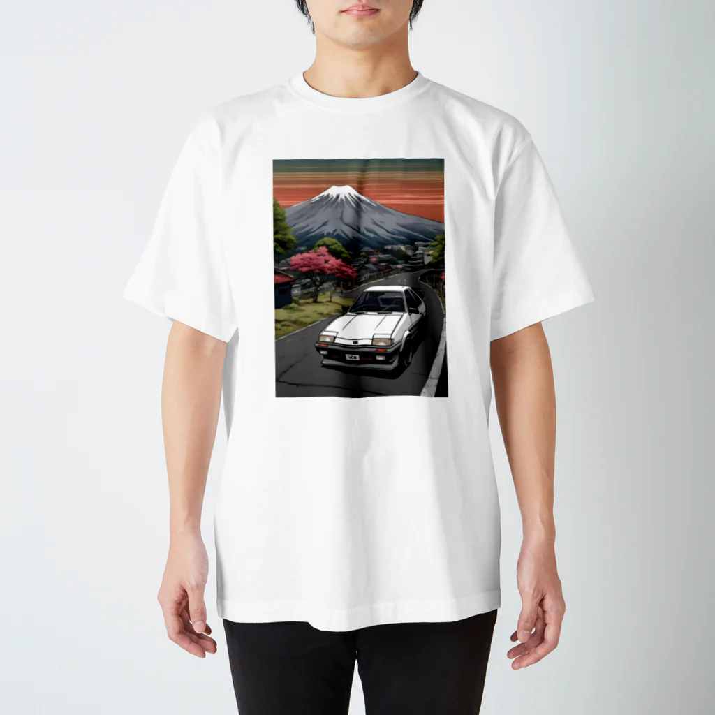 JapanCarStyleの白いスポーツカーと日本の風景2 Regular Fit T-Shirt