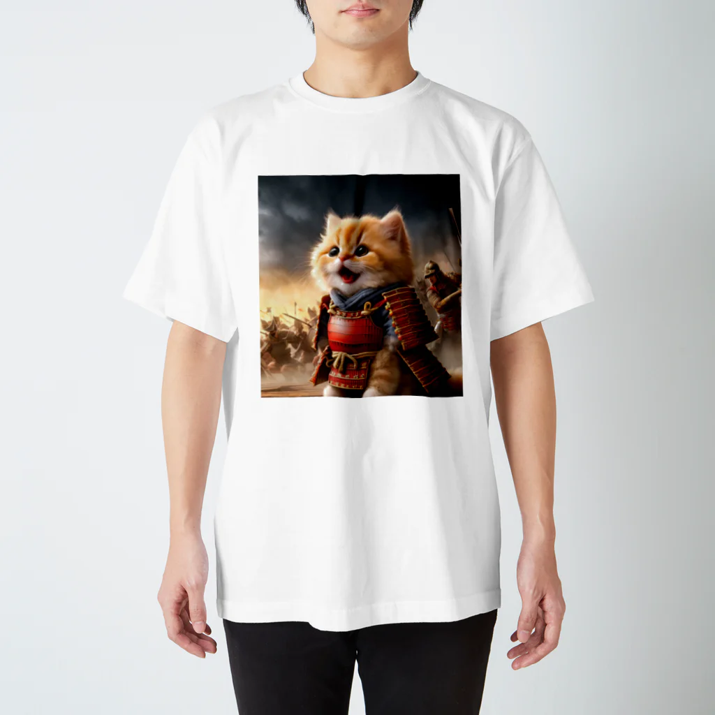 もふもふ日本史の戦ねこ スタンダードTシャツ