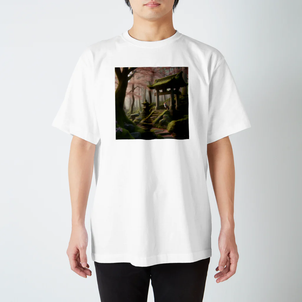 wezooweの神社廃墟1 スタンダードTシャツ