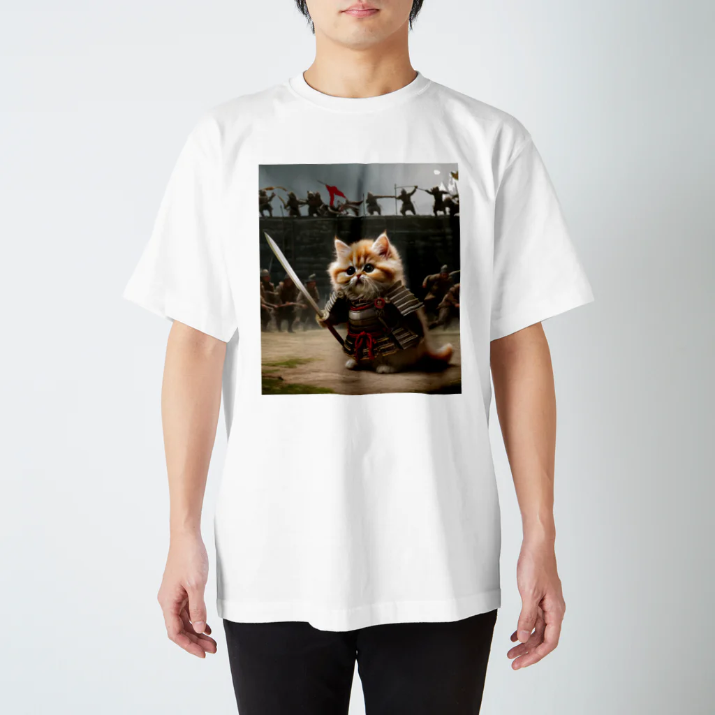 もふもふ日本史の剣もつねこ スタンダードTシャツ