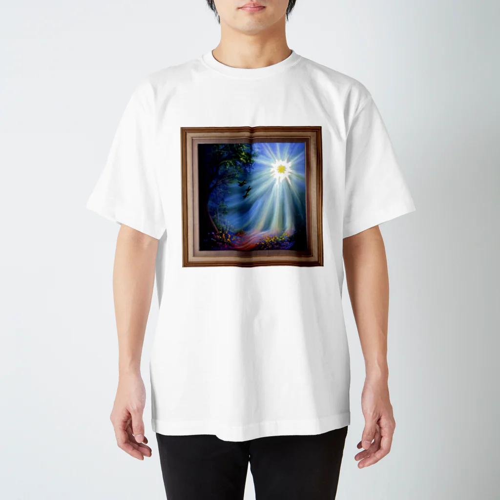 positive_poem05の額縁の太陽を見て創作 スタンダードTシャツ